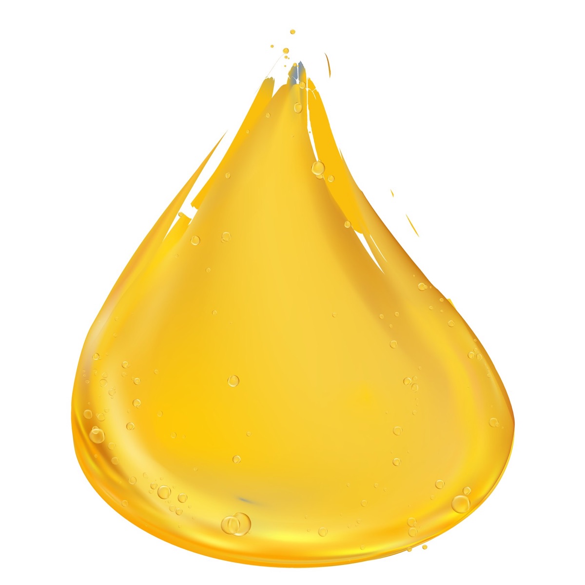 Golden oil droplet macro